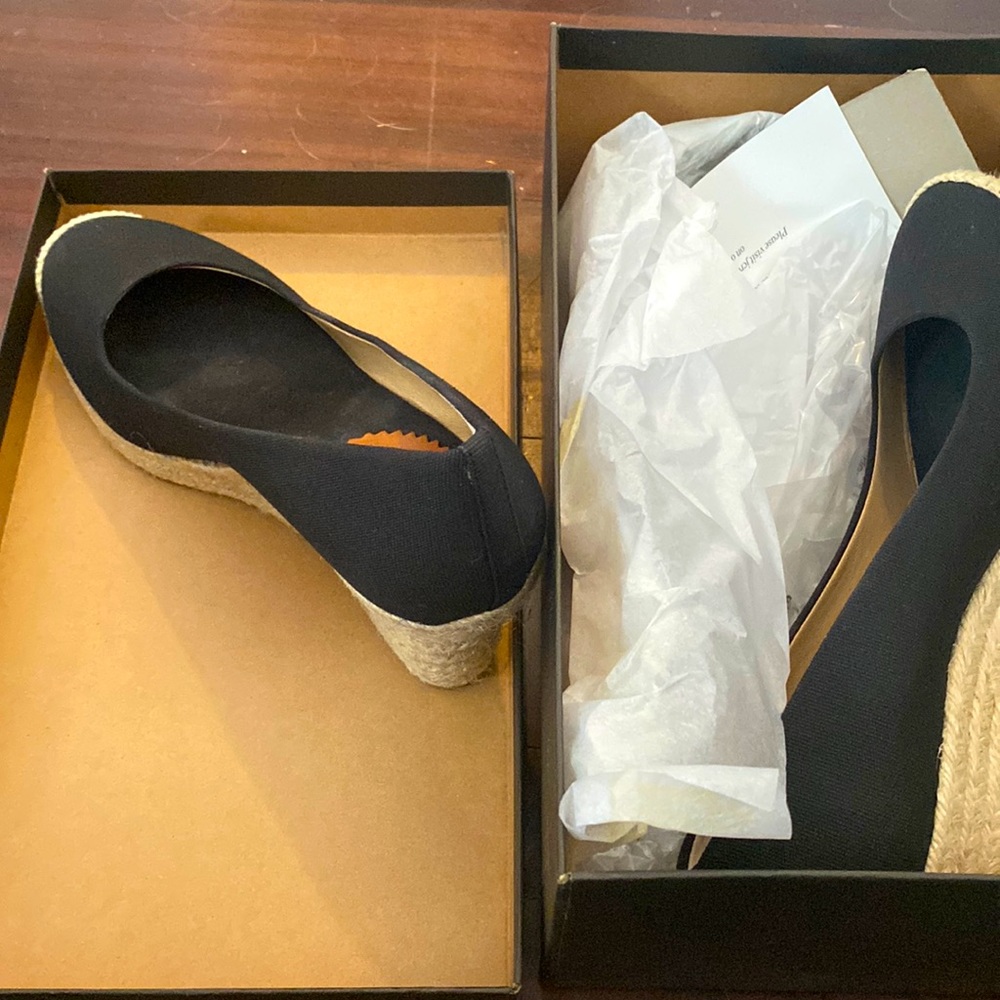 J crew serville espadrille wedges size USA 9 color black